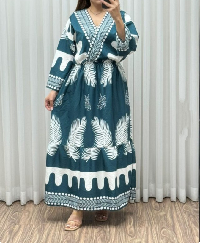 پیراهن ساحلی پرنسسی اعلا مدل پر بوگاتی نرم و سبک1101