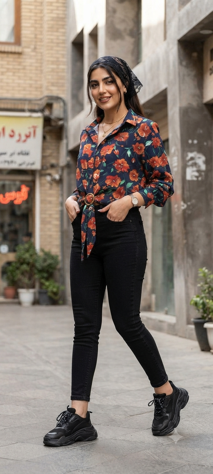 شومیز جلو گره ای ـ سگک دار ـ زنانه ترند ـ مدل لاریسا ـ کد 136523