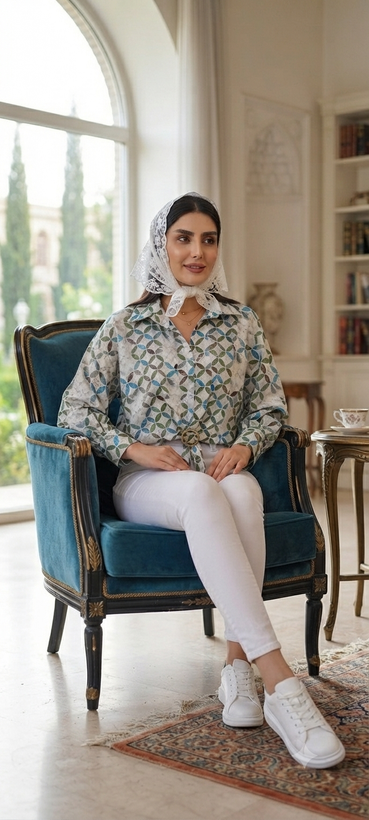 شومیز جلو گره ای ـ سگک دار ـ زنانه ترند ـ مدل لاریسا ـ کد 136523