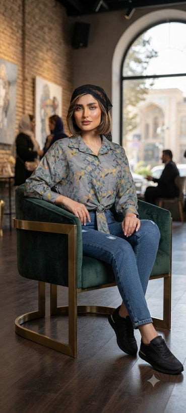 شومیز جلو گره ای ـ سگک دار ـ زنانه ترند ـ مدل لاریسا ـ کد 136523