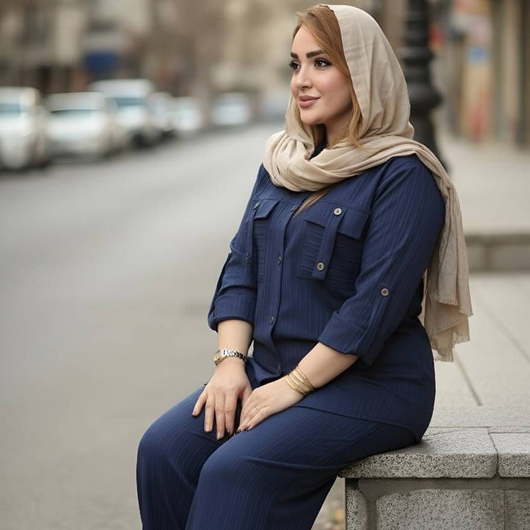 ست دو تیکه زنانه ـ شومیز شلوارـ مدل سمیرا ـ جنس آیوا ـ کد136985