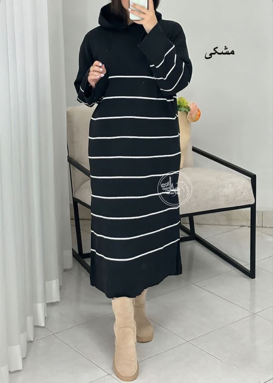 کفتان بافت کلاه دار اکرولیک ـ مدل مینا ـ کد696936