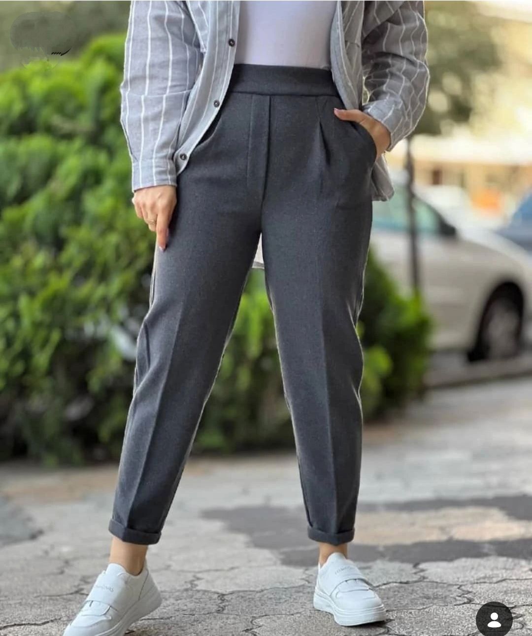 شلوار  زنانه ـ دمپا پاکتی ـ پشت کش ـ مدل FENDI ـ کد 0004